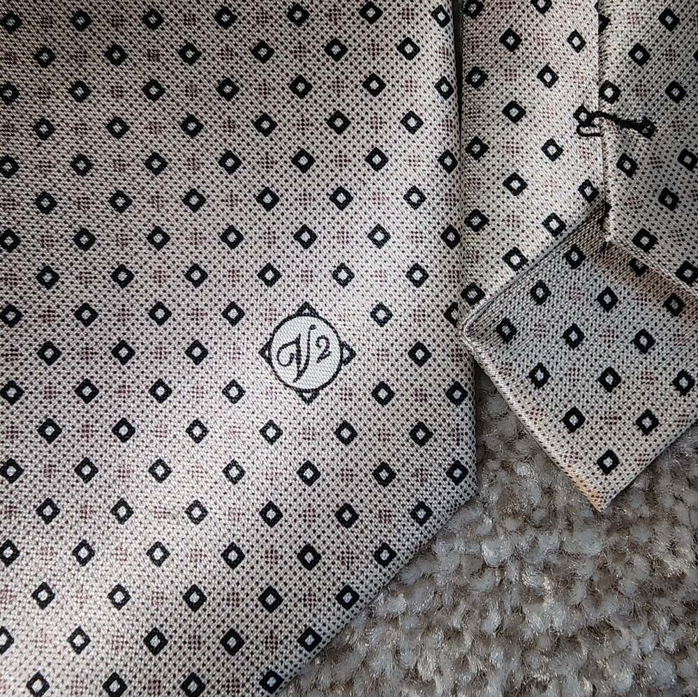 Versace Beige Patterned Silk Tie